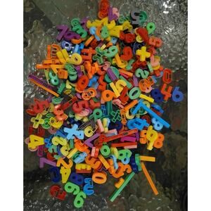 Lot (280) Vintage Magnetic Alphabet letters numbers & math symbols refrigerator